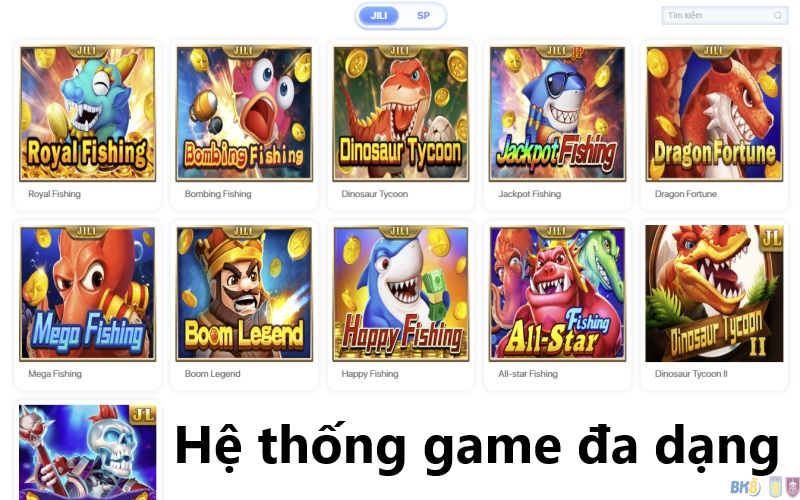 Hệ thống game đa dạng